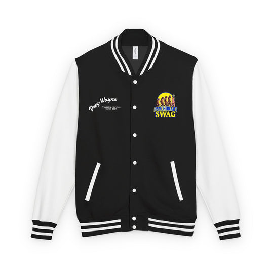 Psychonaut Swag, Small Biz, Vintage Unisex Heavyweight Letterman Jacket – Perfect for Team Spirit, Casual Outings, Gifts, College Events, Personalized Style