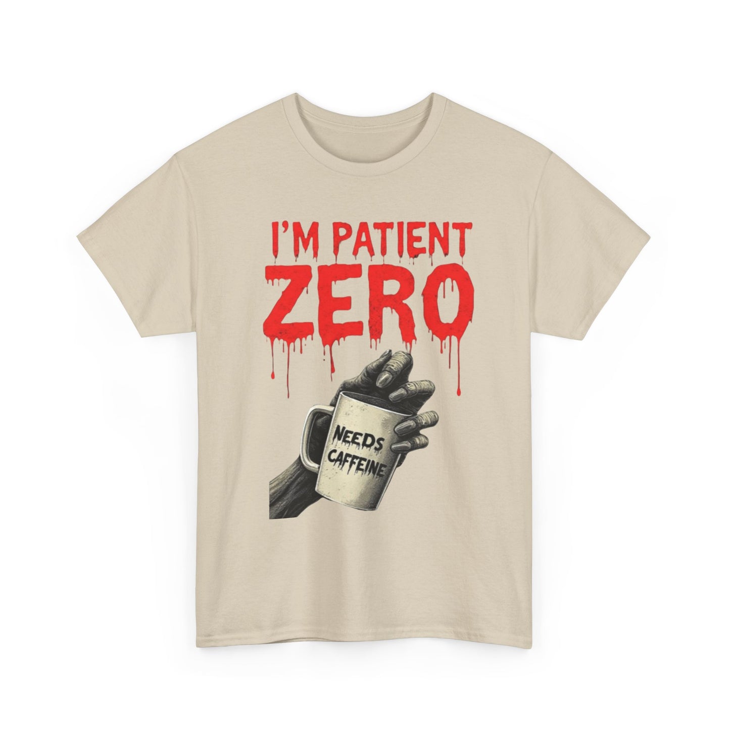 Patient Zero Unisex Heavy Cotton Tee, Horror T-Shirt, Halloween Apparel, Unique Graphic Tee, Casual Wear, Gift for Fans