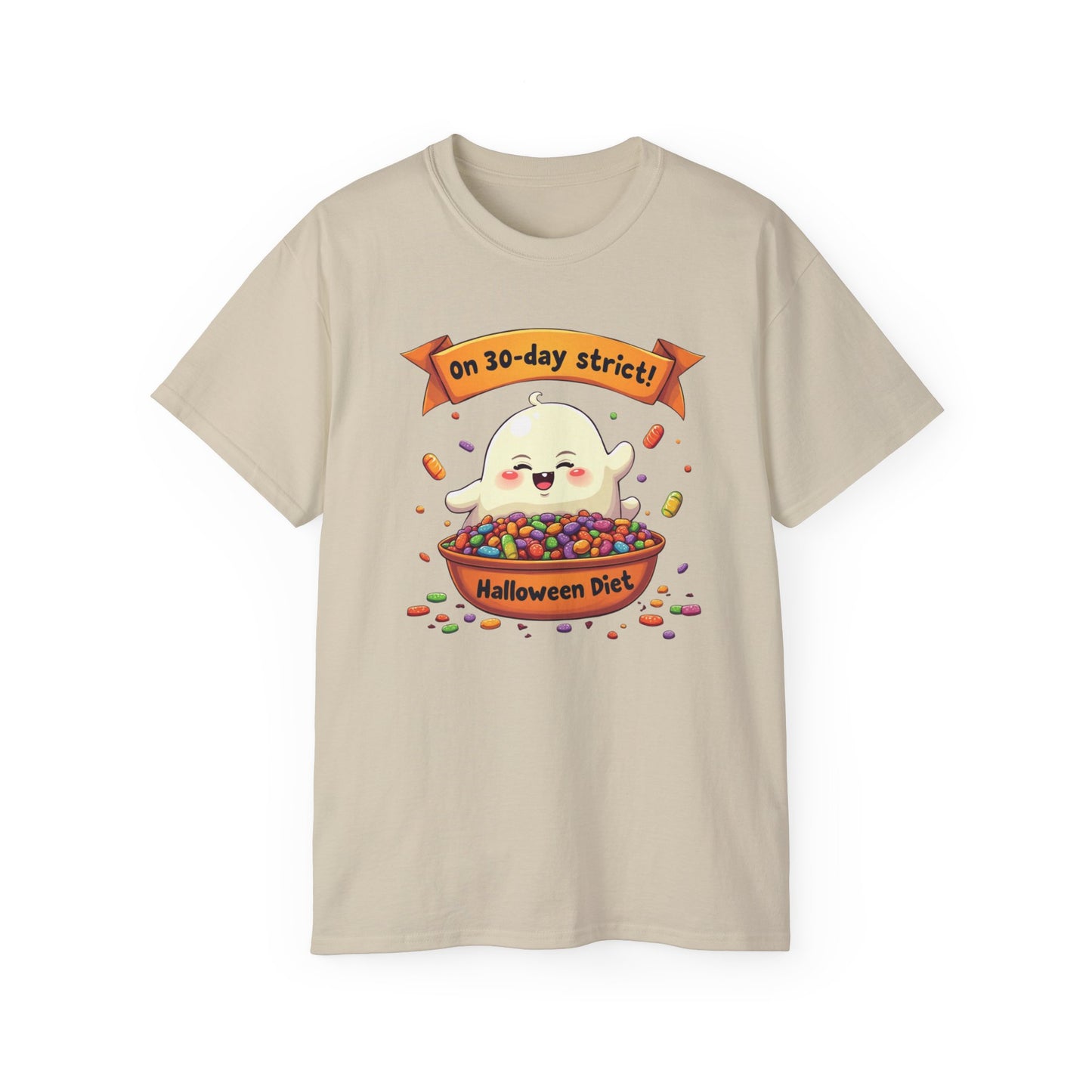 Funny Halloween Diet, Unisex Tee, Cute Ghost Humor Shirt, Gift for Halloween Lovers, Halloween Diet T-Shirt, Spooky Season Apparel