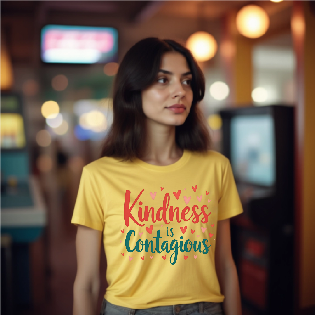 Kindness is Contagious T-Shirt | Unisex Softstyle Tee, Inspirational Apparel, Gift for Friends, Positive Vibes, Everyday Wear - Psychonaut Swag