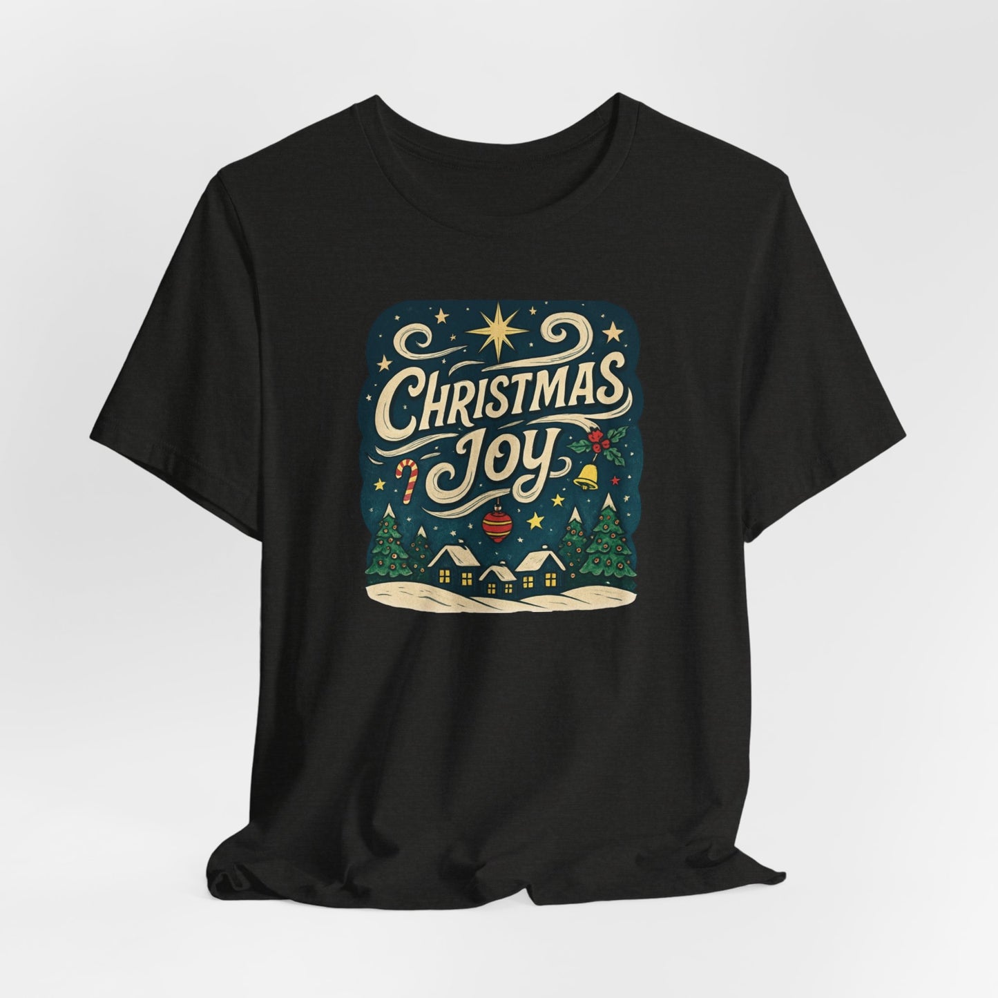 Christmas Joy Holiday T‑Shirt — Festive Winter Village Graphic Tee