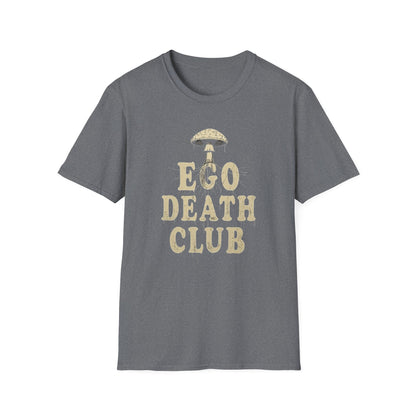 Ego Death Club Mushroom, T-Shirt, Unisex Softstyle Tee, Casual Wear, Gift for Friends, Unique Graphic Shirt - Psychonaut Swag