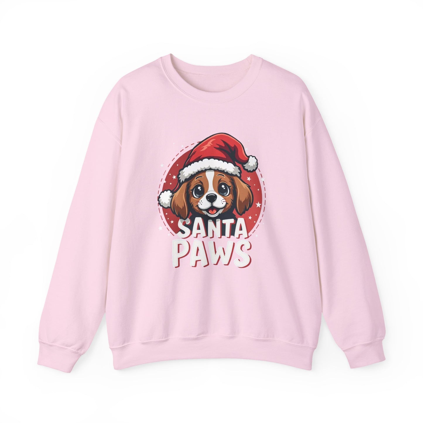 Christmas Dog Sweatshirt — "Santa Paws" Cute Puppy Holiday Crewneck