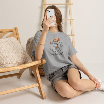 Keep It Spooky Ghost Tee — Cute Fall Halloween Shirt with Pumpkin Latte