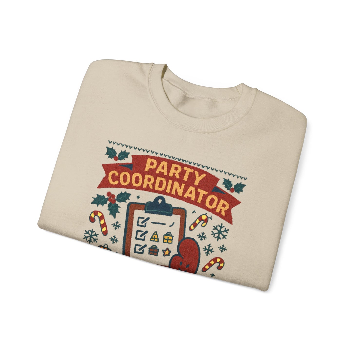 Holiday Party Coordinator Sweatshirt — “Chief Holiday Organizer” Christmas Crewneck