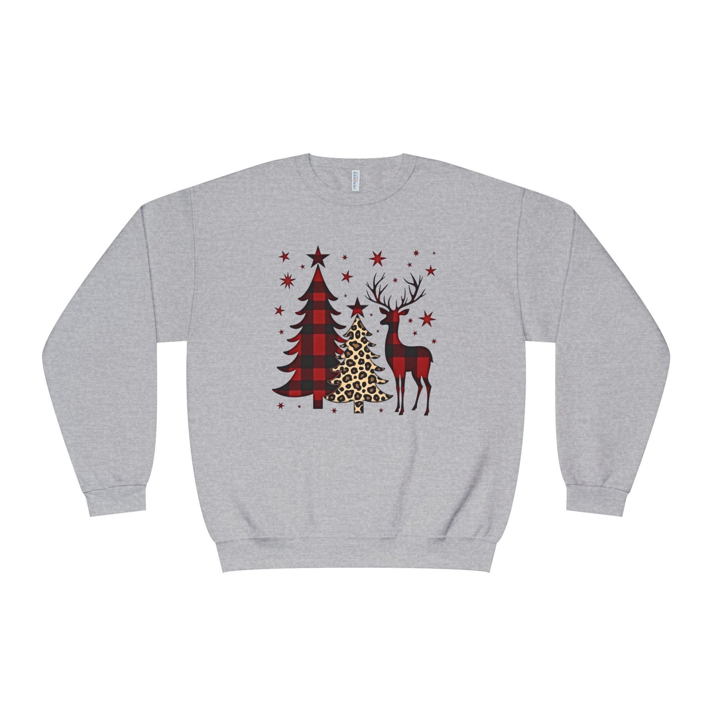 Christmas Buffalo Plaid Trees & Reindeer Crewneck Sweatshirt