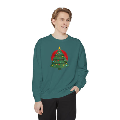 Christmas Tree Sweater, Unisex Garment-Dyed Sweatshirt