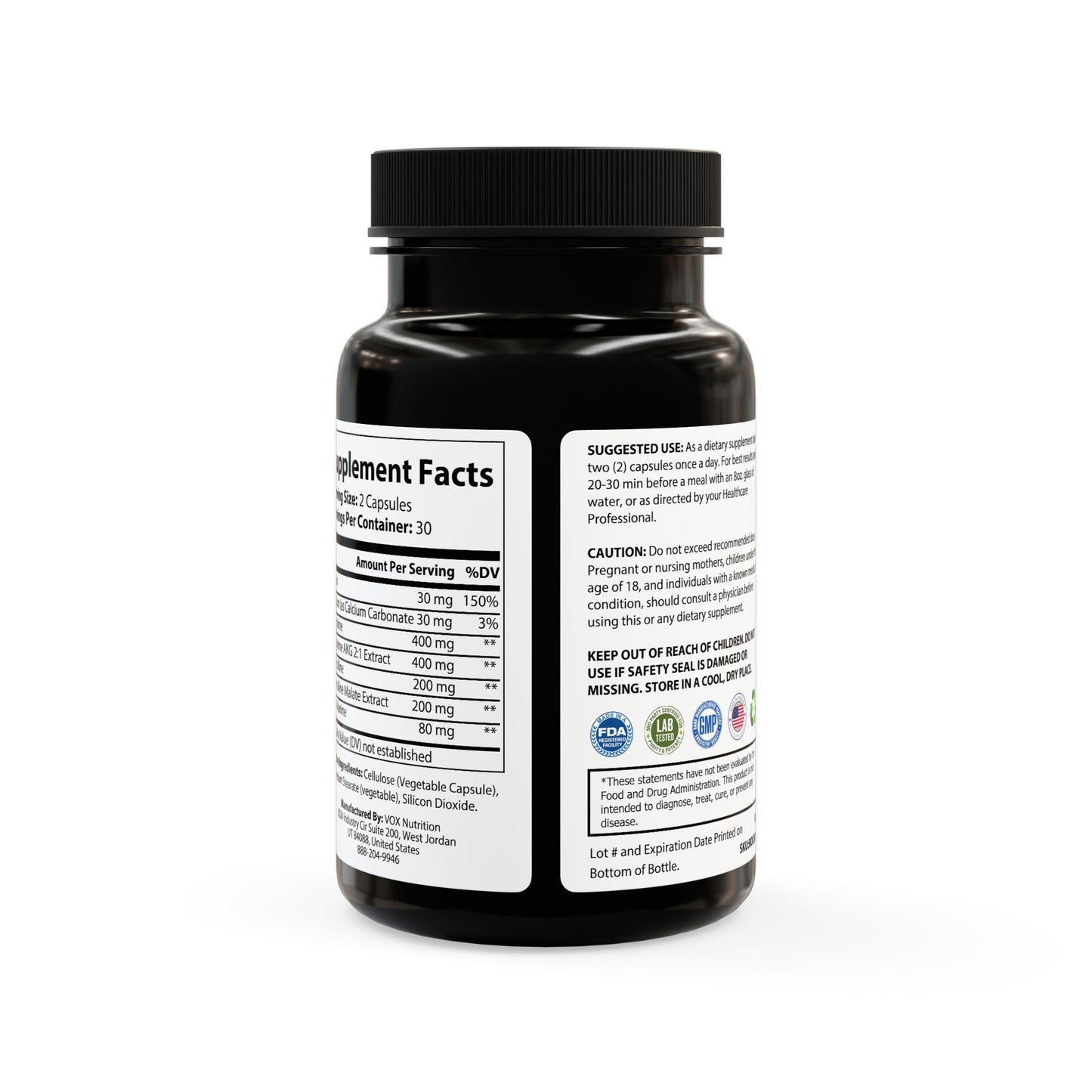 L-Arginine Capsules — Male Performance & Sports Support (60 Count)