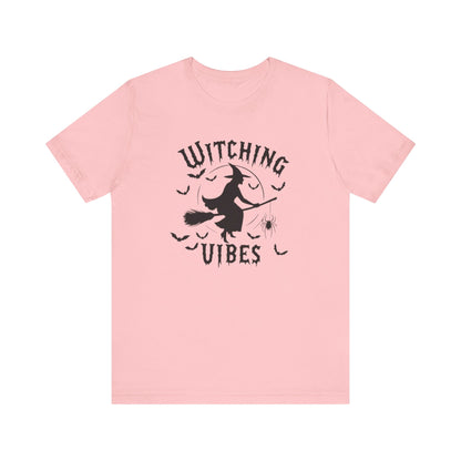 Witching Vibes Graphic Tee, Halloween Apparel, Unisex Costume Top, Casual T-Shirt, Spooky Season Outfit, Witchy Gift