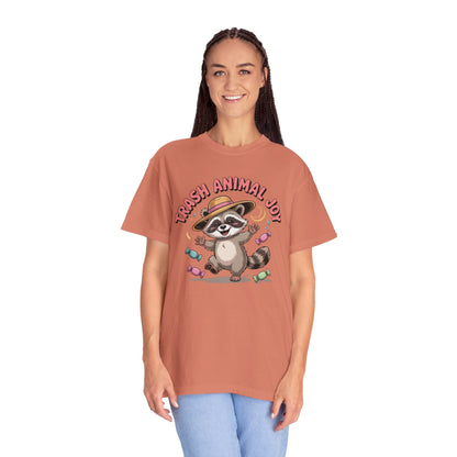 Trash Animal Joy Raccoon T-Shirt — Cute Candy-Loving Graphic Tee