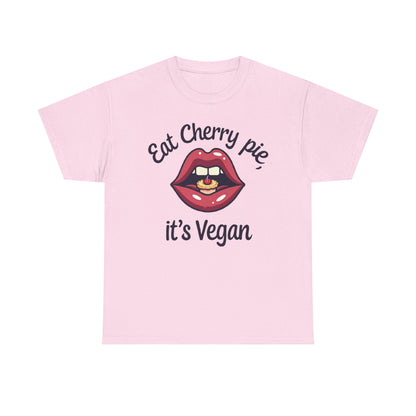 Vegan Cherry Pie Graphic Tee for Food Lovers - Psychonaut Swag