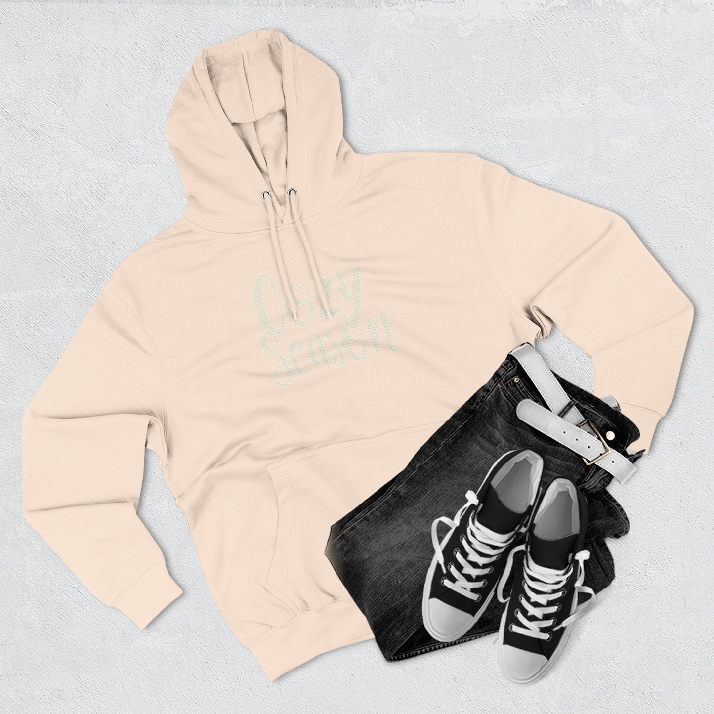 Cozy Season Hoodie — Soft Fleece Pullover with Script Graphic