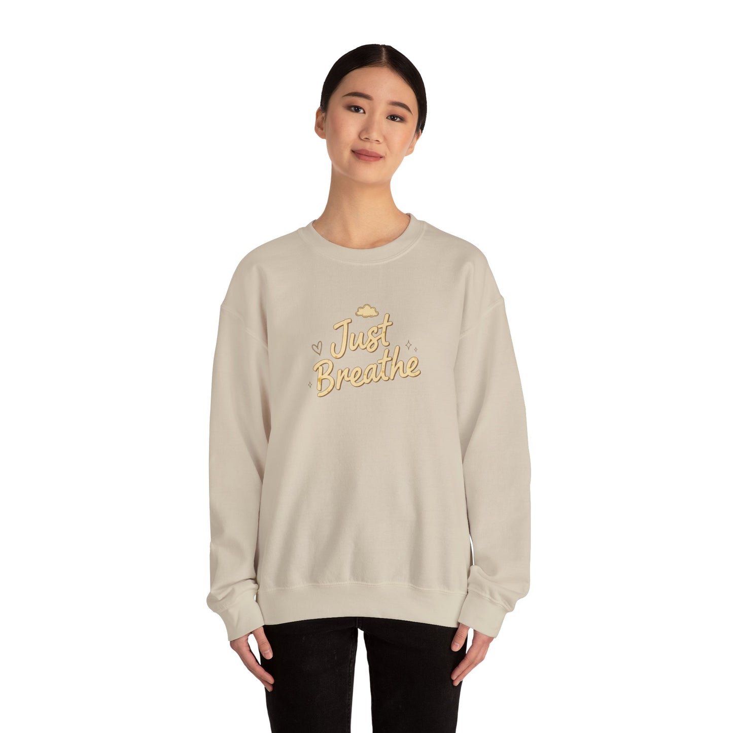 Just Breathe Crewneck Sweatshirt — Relaxation Mindfulness Pullover