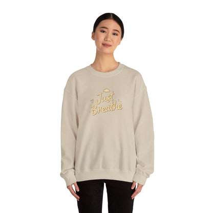 Just Breathe Crewneck Sweatshirt — Relaxation Mindfulness Pullover