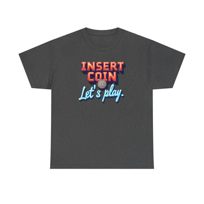 Insert Coin Tee, Let's Play Graphic Shirt, Retro Gamer T-Shirt, Unisex Cotton Tee, Gift for Game Lovers, Casual Wear