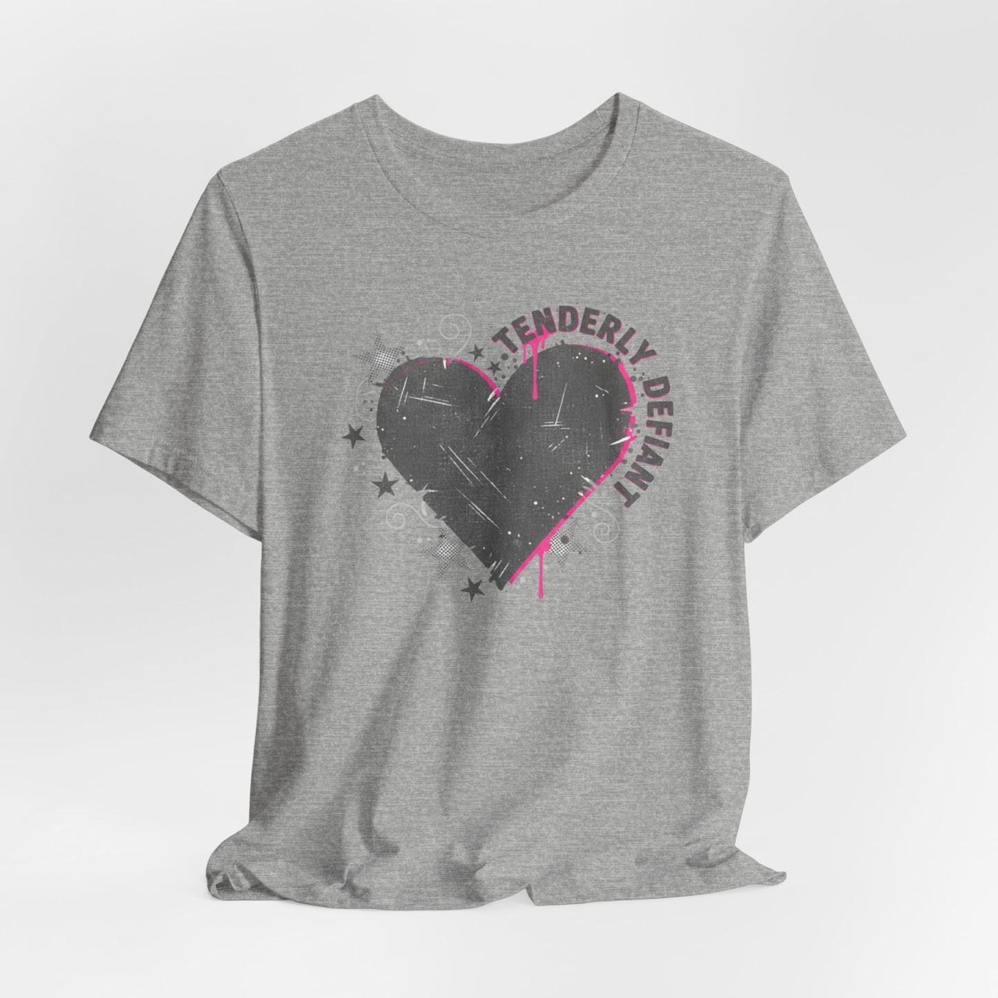 Tenderly DeFallen Heart Tee — Grunge Heart Graphic T-Shirt