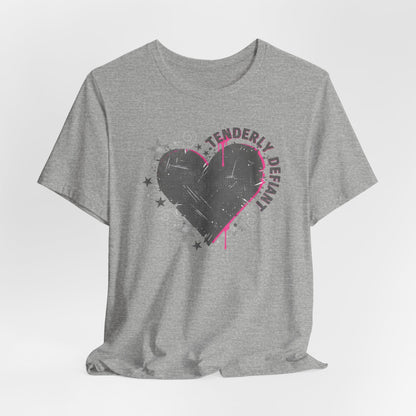 Tenderly DeFallen Heart Tee — Grunge Heart Graphic T-Shirt
