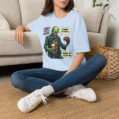Zombie Needs Brains T-Shirt – Retro Comic Horror Graphic Tee