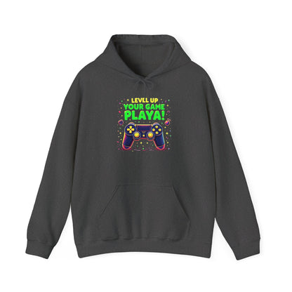 Gamer Hoodie - "Level Up Your Game Playa" Retro Controller Graphic