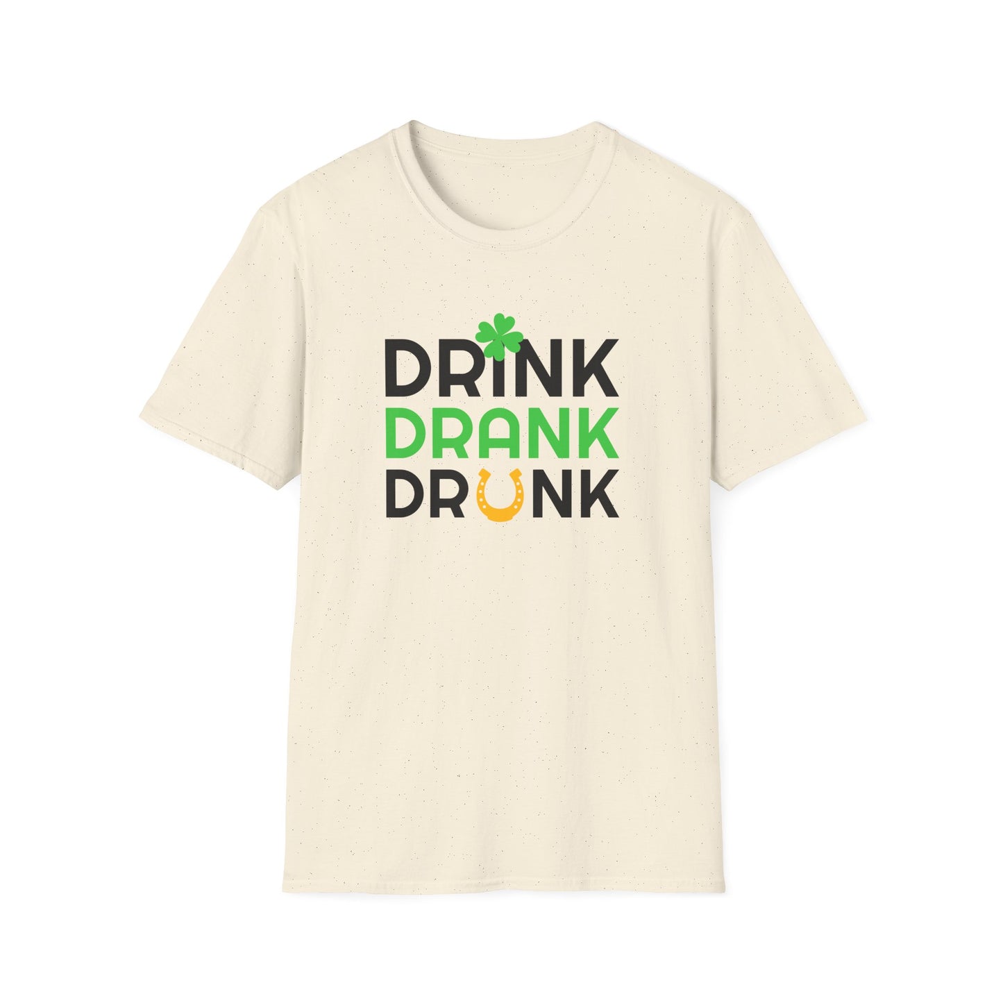 Drink Drank Drunk T-Shirt — St. Patrick’s Day Shamrock & Horseshoe Party Tee
