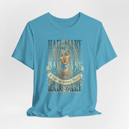 Mary Ave Maria Graphic Tee — 'Ave Maria' Vintage Religious Portrait T‑Shirt