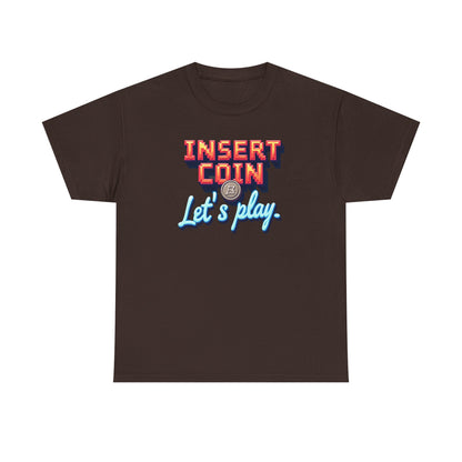 Insert Coin Tee, Let's Play Graphic Shirt, Retro Gamer T-Shirt, Unisex Cotton Tee, Gift for Game Lovers, Casual Wear