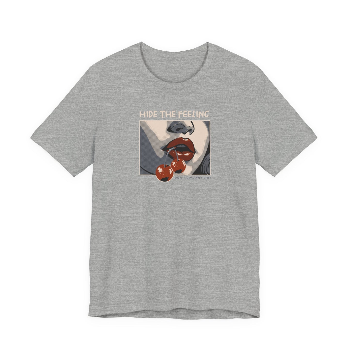 Hide the feelings, Cherry Lips, Unisex Jersey Short Sleeve Tee