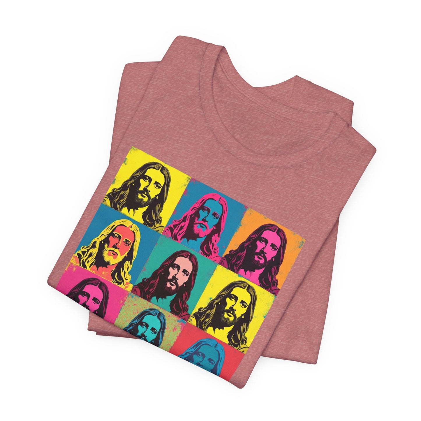 Jesus, Pop Art T-Shirt — Retro Colorful Nine-Panel Graphic Tee