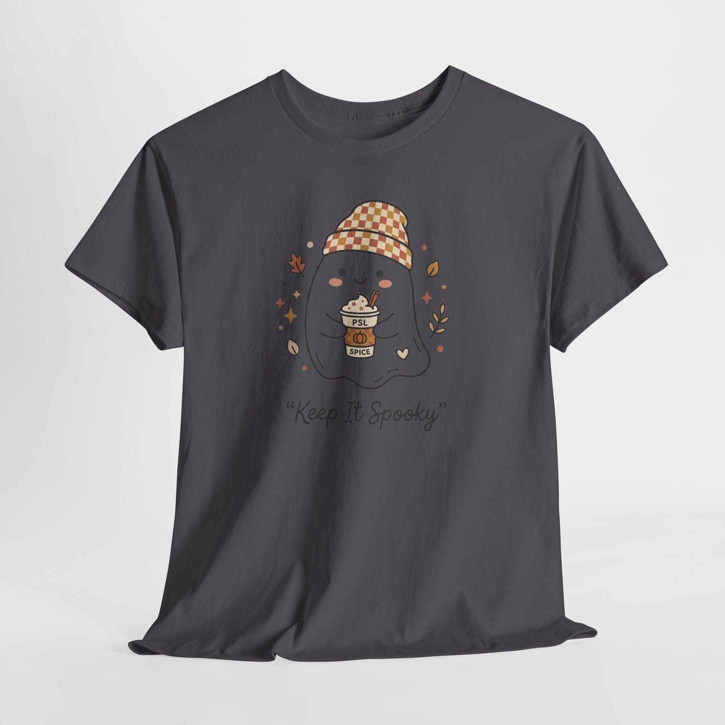 Keep It Spooky Ghost Tee — Cute Fall Halloween Shirt with Pumpkin Latte