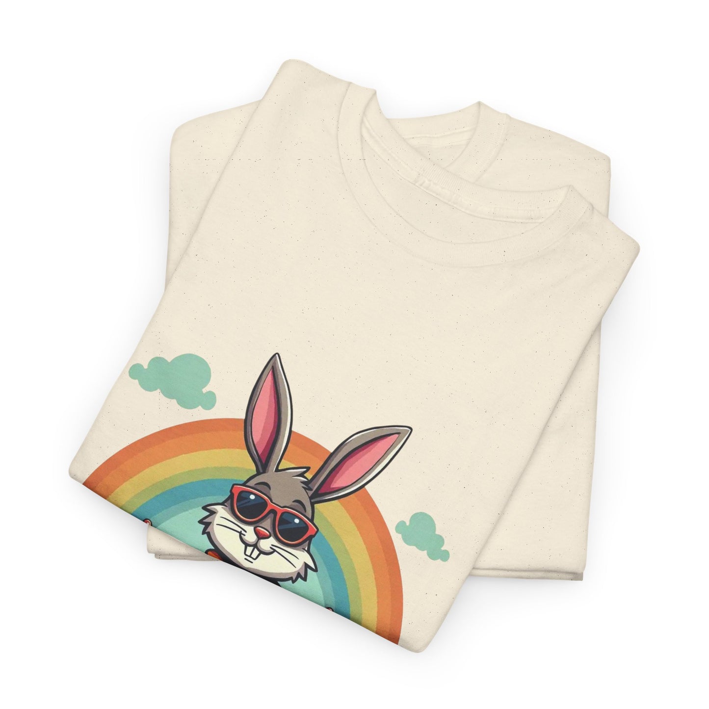 Easter Bunny Rainbow T-Shirt — Cute Bunny Holding Eggs Tee