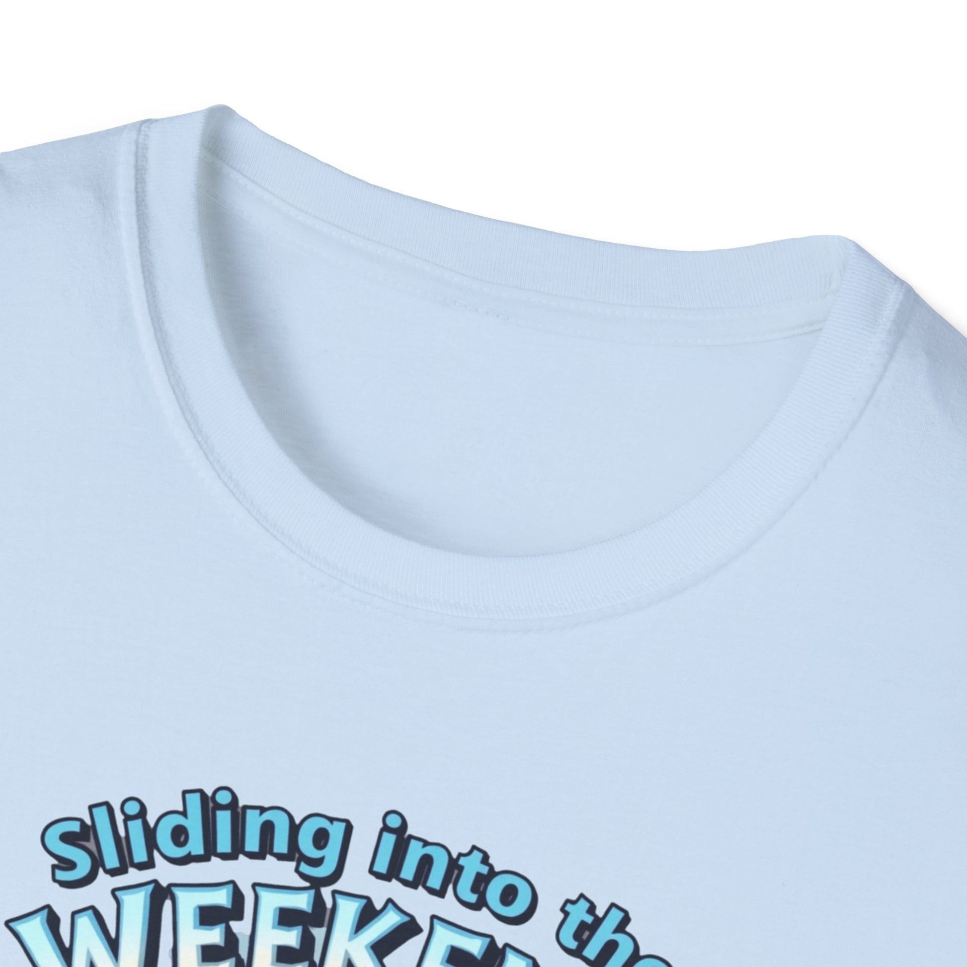 Sliding Penguin, Weekend Vibes T-Shirt, Funny Graphic Tee, Penguin Design Shirt, Casual Apparel, Unisex Softstyle T-Shirt - Psychonaut Swag