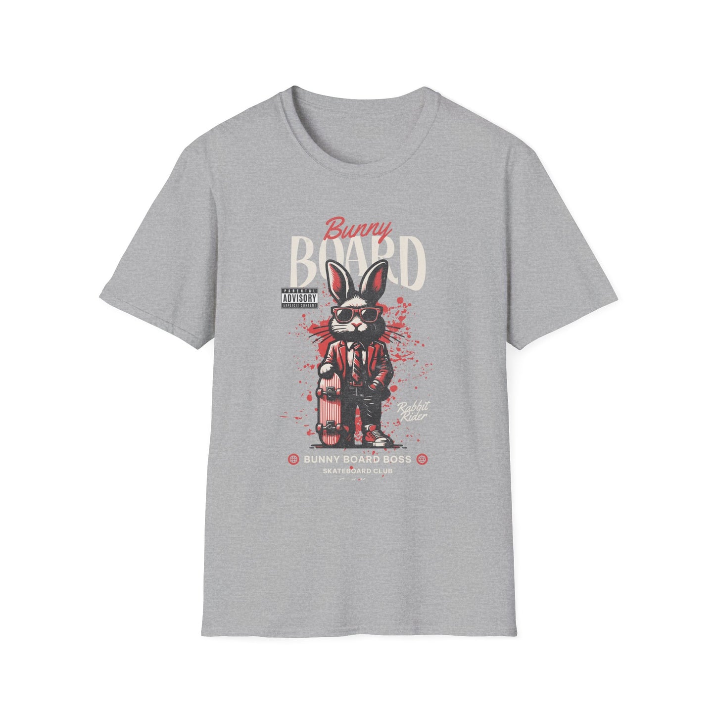 Skateboarding Bunny, Unisex Softstyle T-Shirt