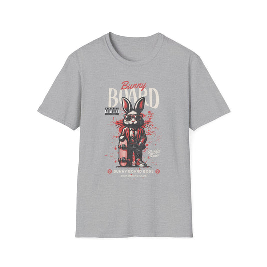 Skateboarding Bunny, Unisex Softstyle T-Shirt