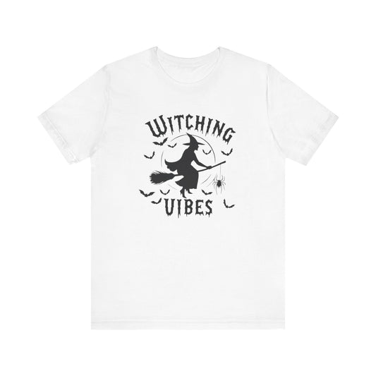 Witching Vibes Graphic Tee, Halloween Apparel, Unisex Costume Top, Casual T-Shirt, Spooky Season Outfit, Witchy Gift