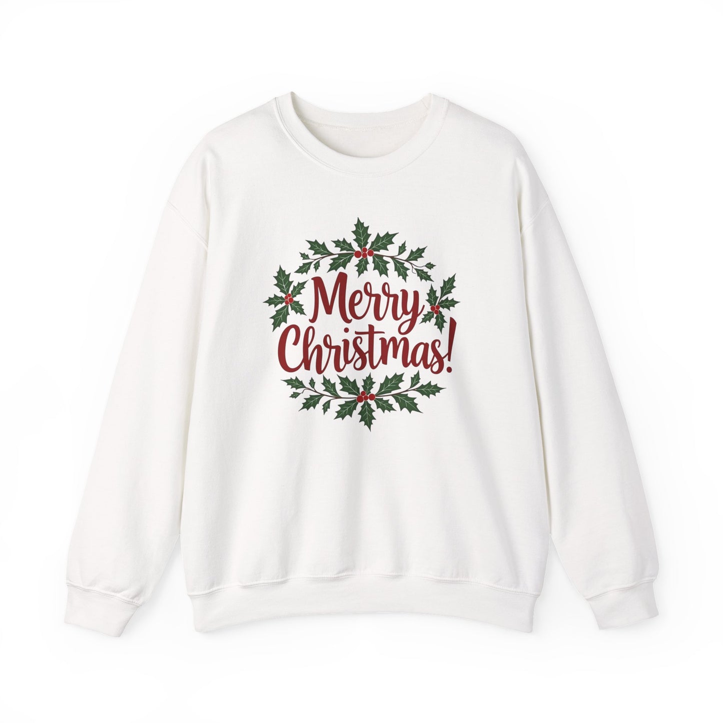MERRY CHRISTMAS wreath, Crewneck Sweatshirt