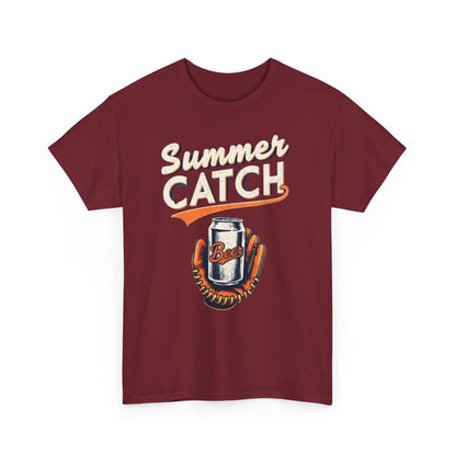 Summer Catch Tee, Casual Summer Shirt, Gift for Beer Lovers, Fun Graphic T-Shirt, Perfect for BBQs and Picnics - Psychonaut Swag