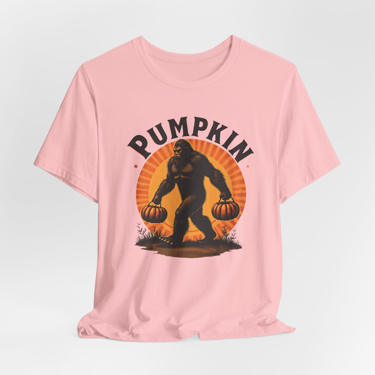 Pumpkin Bigfoot T-Shirt – Unisex Harvest Tee for Fall, Halloween, Autumn Celebrations, Gift for Nature Lovers, Casual Wear