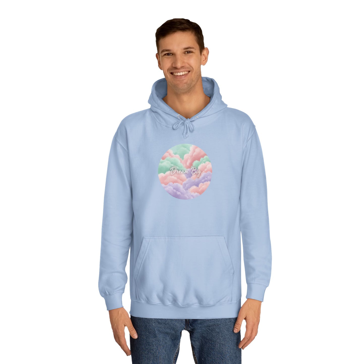 Pastel Cloud Circle Hoodie — Dreamy Vaporwave Pullover for Teens & Students