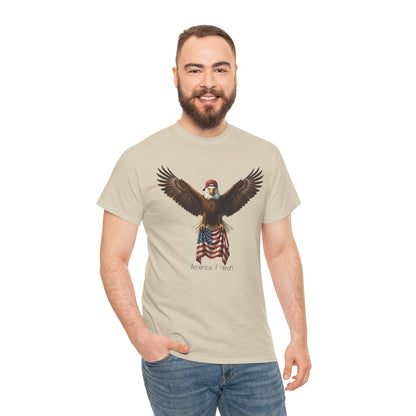 America F Yeah Eagle Tee — Patriotic Flag Graphic Shirt