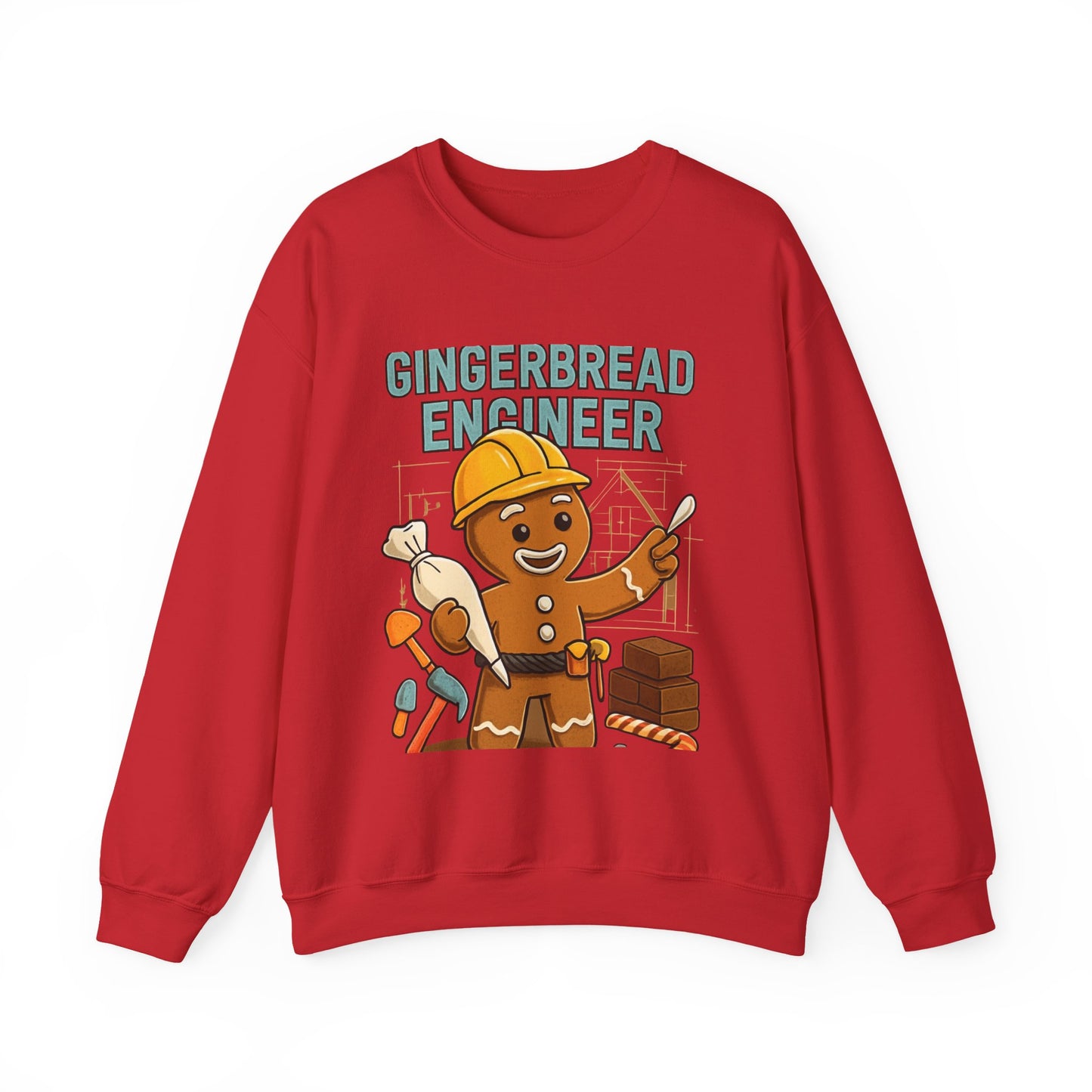 Gingerbread Engineer Sweatshirt — Cute Holiday Builder Graphic Crewneck