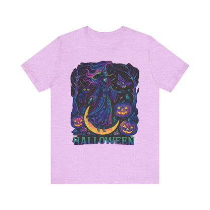 Halloween Witch Graphic Tee, Spooky T-Shirt, Unisex Short Sleeve Shirt, Halloween Costume, Pumpkin Shirt, Fall Festival Apparel