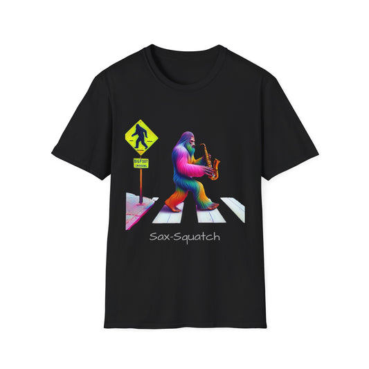 Sax-Squatch, Unisex Softstyle T-Shirt - Psychonaut Swag
