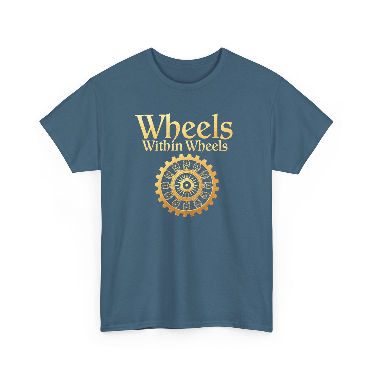 Wheels within wheels, Unisex Heavy Cotton Tee, Casual Wear, Gift for Cyclists, Graphic T-Shirt, Birthday Gift, Summer Style - Psychonaut Swag