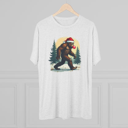 Christmas Bigfoot T-Shirt – Santa Hat Sasquatch Holiday Tee