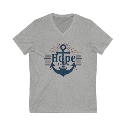 Hope Anchors the Soul V-Neck Tee | Inspirational Shirt, Nautical Apparel, Motivational Gift, Unisex T-Shirt, Casual Wear - Psychonaut Swag