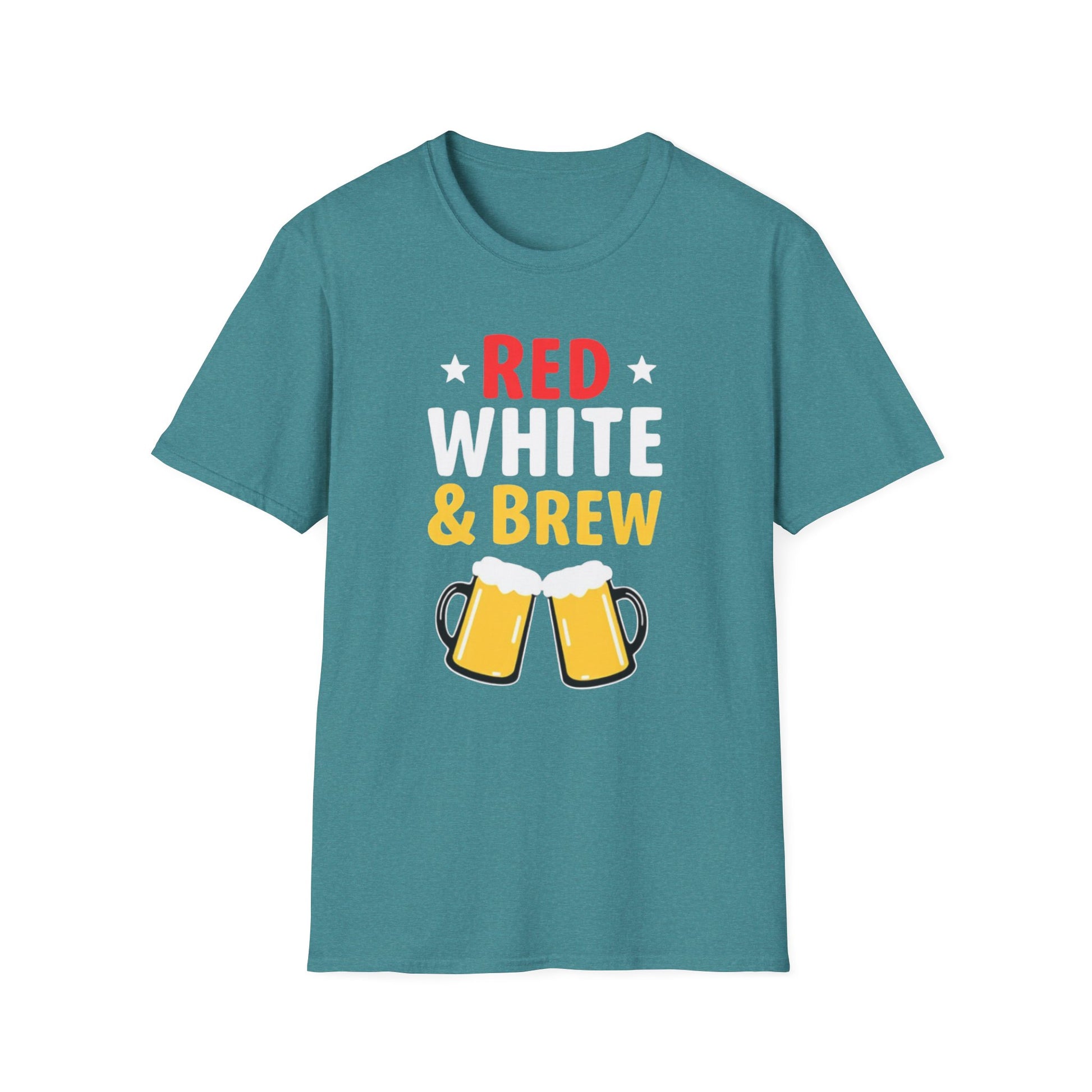 Red White & Brew Shirt, Gift for Dad, Fourth of July Apparel, BBQ Party Wear - Psychonaut Swag