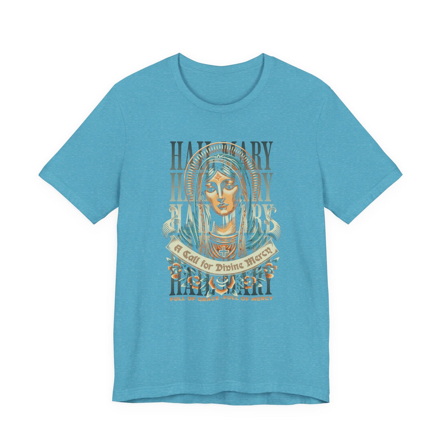 Mary Ave Maria Graphic Tee — 'Ave Maria' Vintage Religious Portrait T‑Shirt