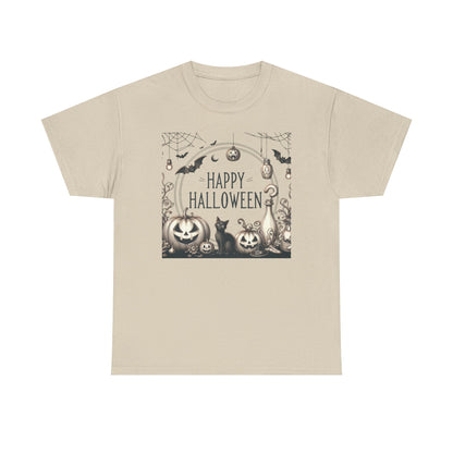 Halloween Vintage style party, Unisex Heavy Cotton Tee, Spooky Tee, Halloween Shirt, Ghostly Apparel, Pumpkin T-Shirt, Festive Clothing
