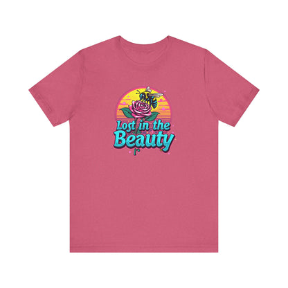 Lost in the Beauty Unisex Tee - Floral Graphic Short Sleeve Shirt - Psychonaut Swag