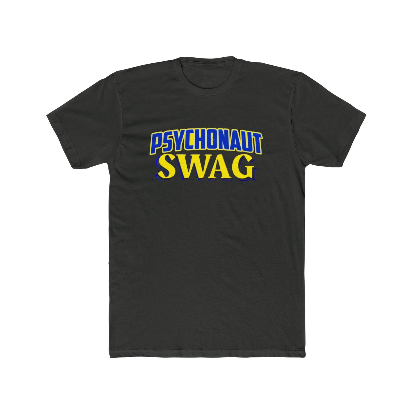 Psychonaut Swag Graphic Tee — Retro Blue & Yellow Psychedelic Shirt